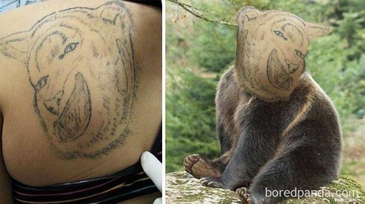 25 Funny Tattoo Fails – That bear is frightening