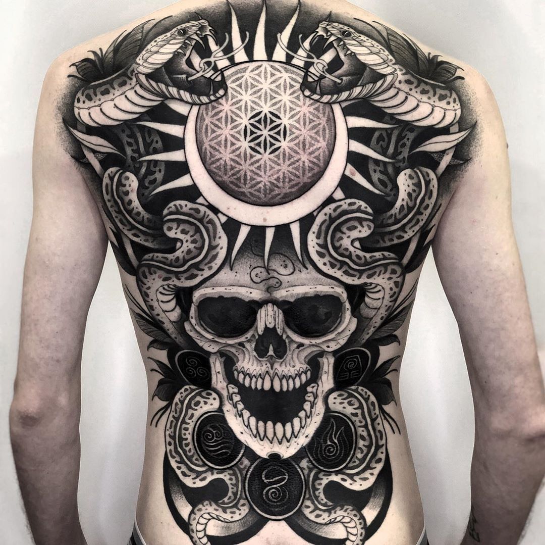 ️️️ Back piece I did at @ ️ Swipe to see more views. Moltes…