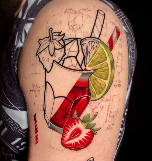 strawberry caipiroska tattoo
