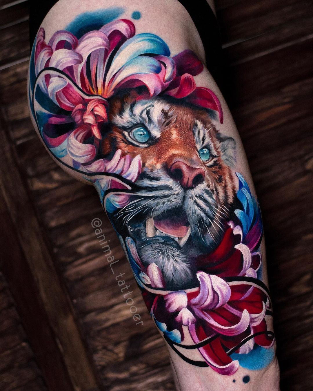 Colored tattoo artwork by © Animal Tattooer