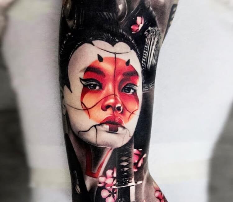 Geisha tattoo by Andrey Stepanov