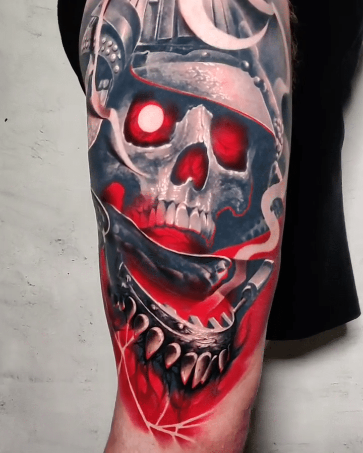 Samurai skull tattoo by © Bartlomiej Kluczyk