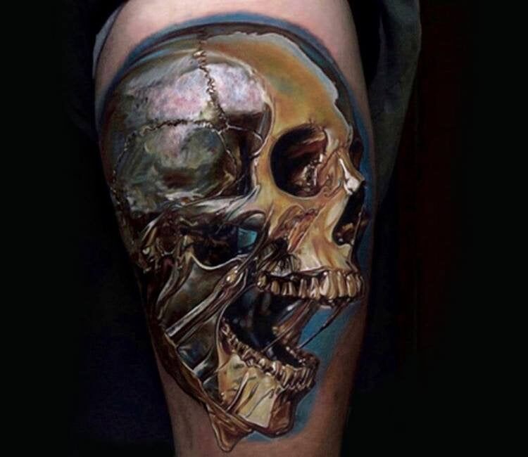 Skull tattoo by Kevin Giangualano
