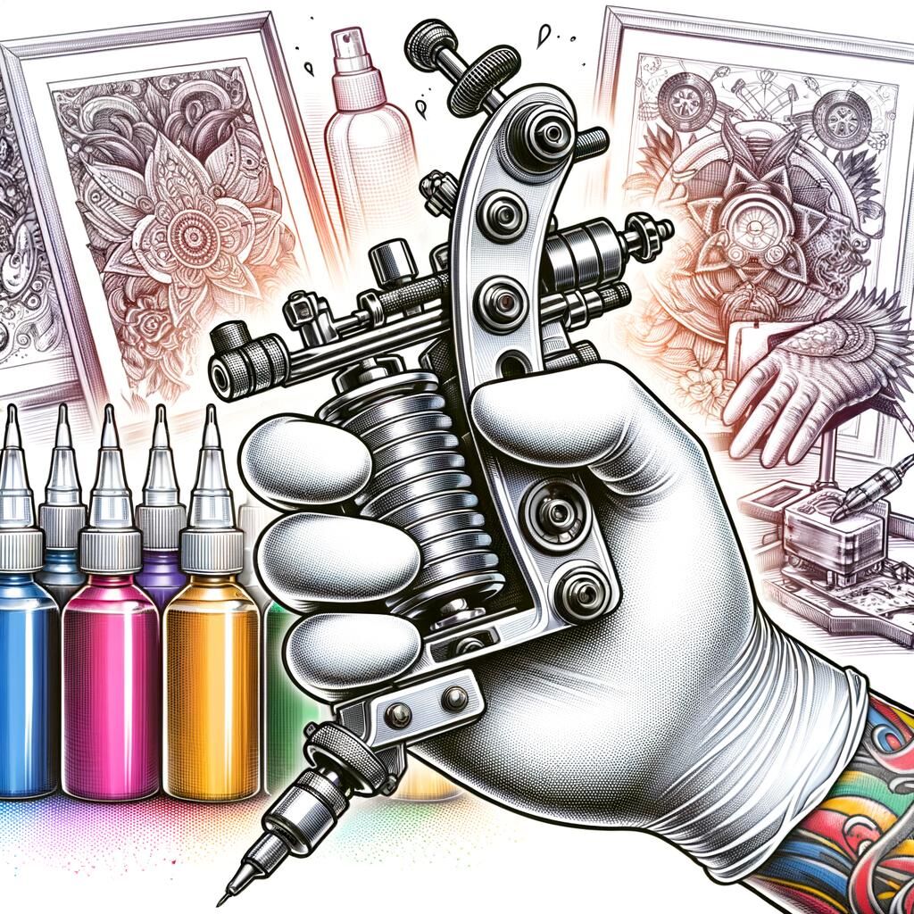 Sleek modern tattoo machine in black and silver